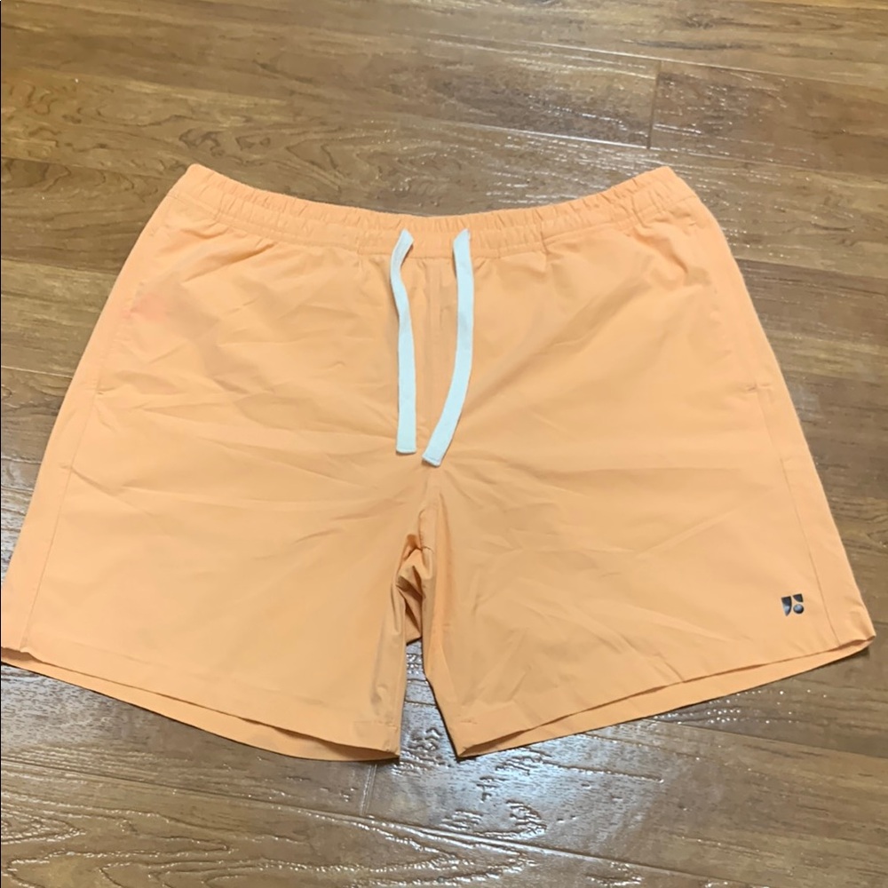 Frank and Oak Peach Swim Trunks with Drawstring